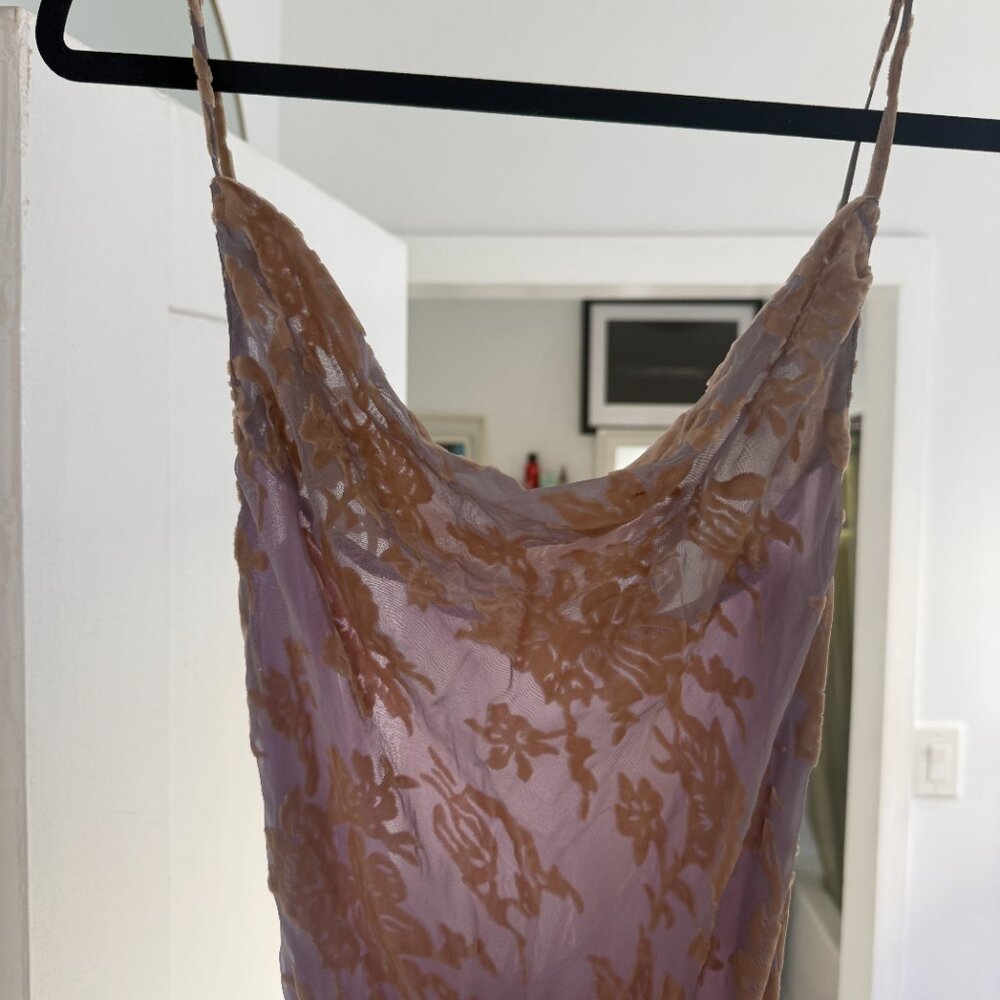 Rat & Boa Athena Velvet Burnout Slip Dress XS Lavender Floral - Picture 5 of 7